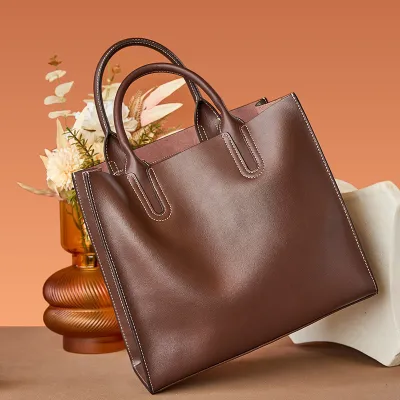 Cowhide large capacity vintage  Bag